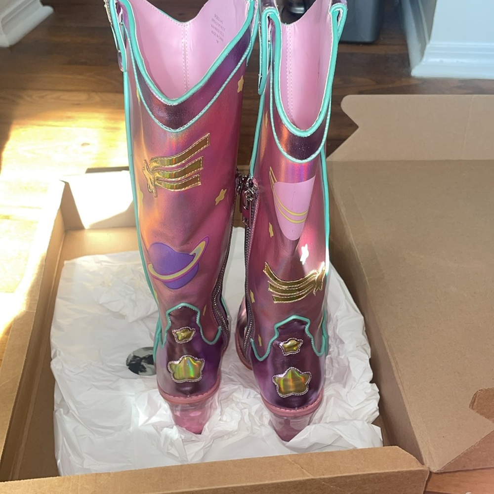 Dolls Kill Carebears Magical Moon Holographic Cowboy Boots - Picture 5 of 5